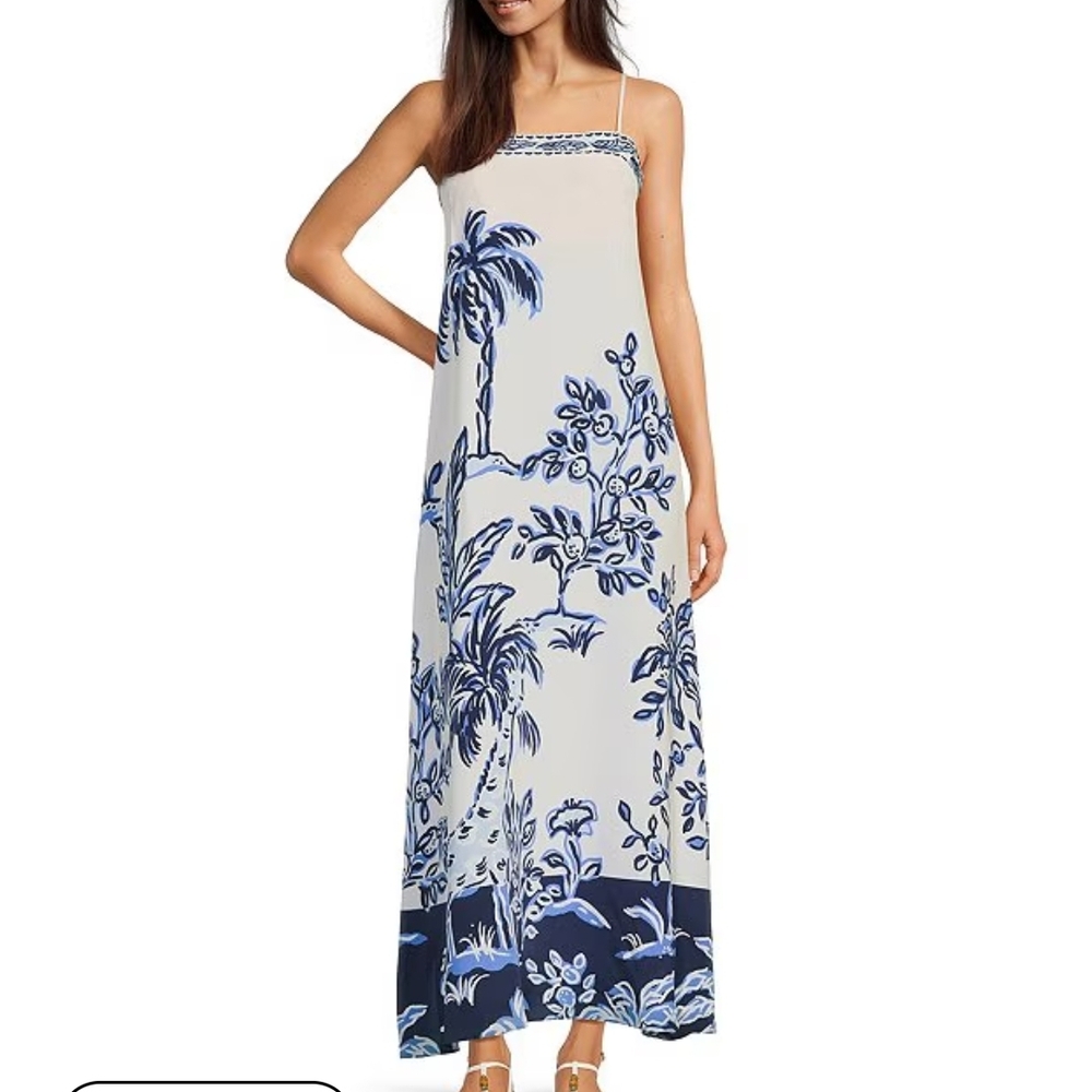 Jesslyn Silk Maxi Slip Dress. NWT Lilly Pulitzer
